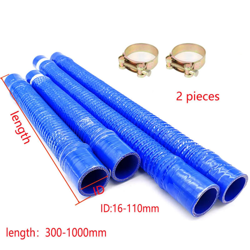 Description Picture 5 of itemBlue silicone hose, built-in steel wire silicone hose, 300-1000mm length hose, radiator tube, matching European style hose clamp