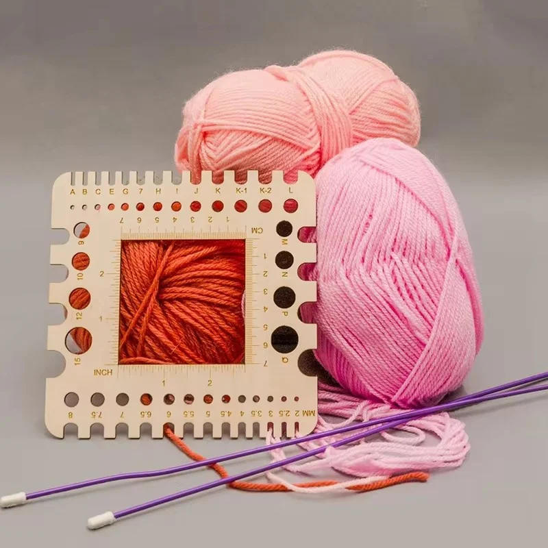 Description Picture 3 of itemWood Knitting Needle Gauge Square Ruler Embroidery Thread Bobbins Floss for Spinners Yarn Measuring Tools Sewing Supplies