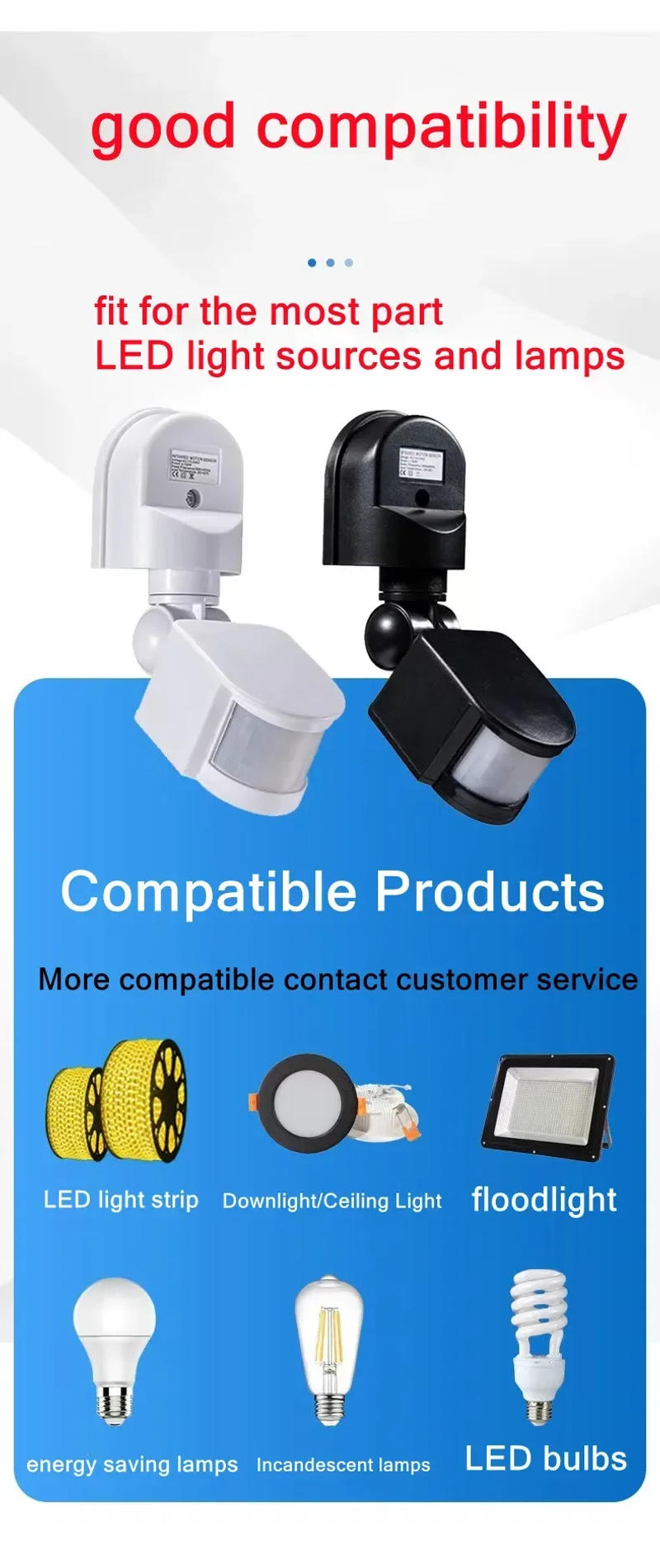 Description Picture 2 of itemPIR Motion Sensor Switch 110V~265V LED Infrared PIR Motion Sensor Detector Wall Light Switch Wholesale Dropshipping