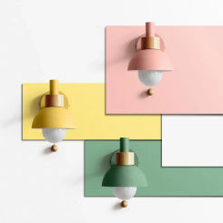 Modern Macaron Wall Light With Switch Wall Sconce For Bedroom Living Room Bathroom Stairs E27 Indoor Lighting Fixture Lustre