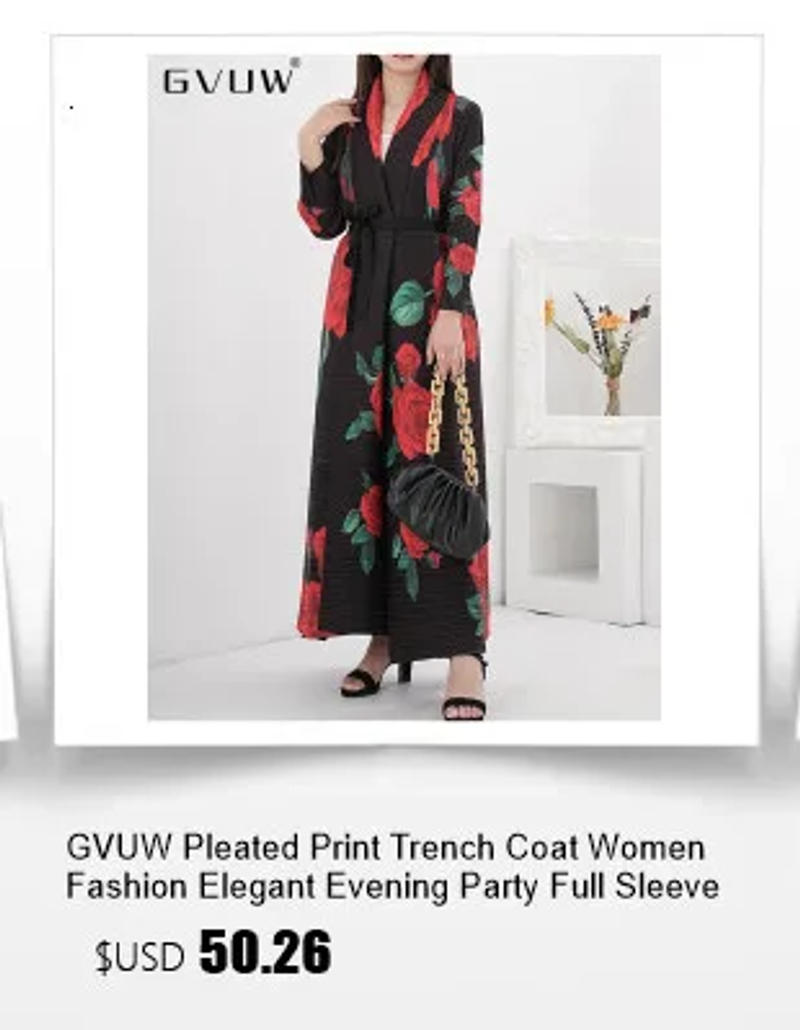 Description Picture 6 of itemGVUW Pleated Trench Coat Women Fashion Laple Color Block Full Batwing Sleeve Loose Open Stitch New 2025 Outwear Clothing 17G4913