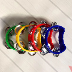 4pcs Toy Musical Instrument Tambourine Jingles Hand Rattle Bell Orff Percussion Musical Educational Instruments