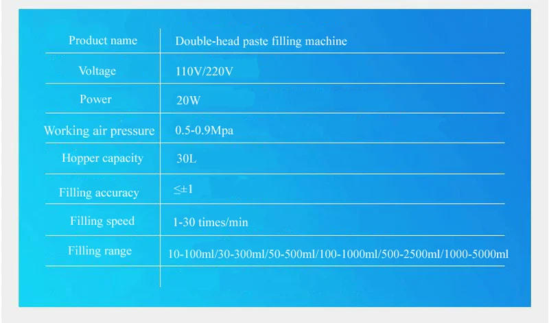 Description Picture 4 of itemPneumatic Paste Body Filling Machine Volumetric Soft Drink Food Beverage Facial Cream Oil Water Juice Honey Liquid Filler
