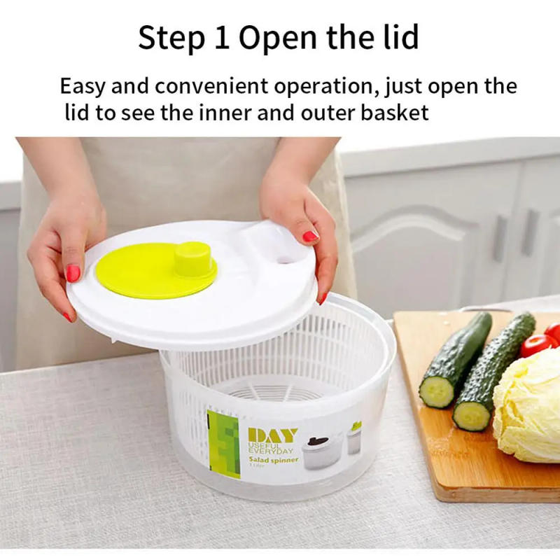 Description Picture 4 of itemSalad Spinner Dryer Vegetable Fruit Food Drain Basket Dehydrator Quick Washing Drying Manual Centrifuge Kitchen Household Tool