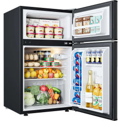 Mini Fridge with Freezer, 3.2 Cu.Ft Compact Refrigerator with freezer, 2 Door Mini Fridge with freezer, Upright