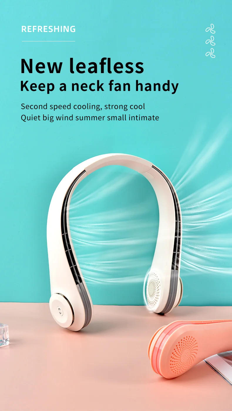 Description Picture 2 of item2024 New 3600mAh Wearable Neck Fan Portable Air Conditioner Rechargeable Air Cooler Bladeless Fan with 3 Wind Speeds for Outdoor