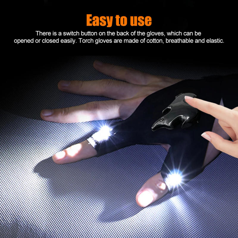 Description Picture 5 of itemLED Gloves Finger Lamp USB Rechargeable Magic Strap Hands Free Gloves Flashlight Outdoor Waterproof Rescue Repair Night Lighting