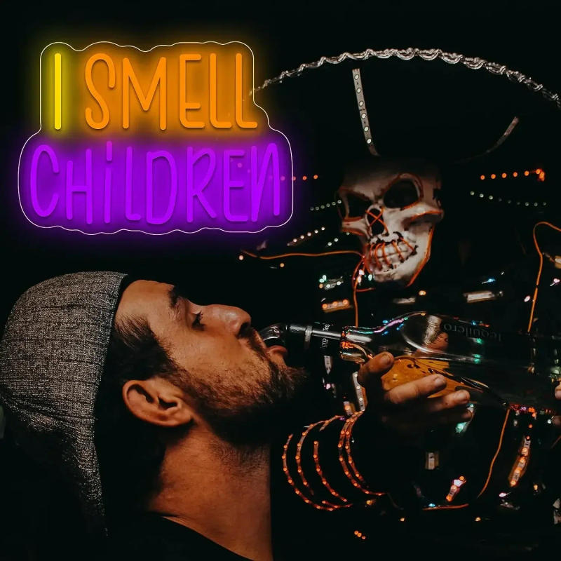 Description Picture 5 of itemHalloween I Smell Children Neon Sign For Wall Decor LED Neon Lights For Home Bedroom Decor LED Lights For Room Decor Kids Gifts