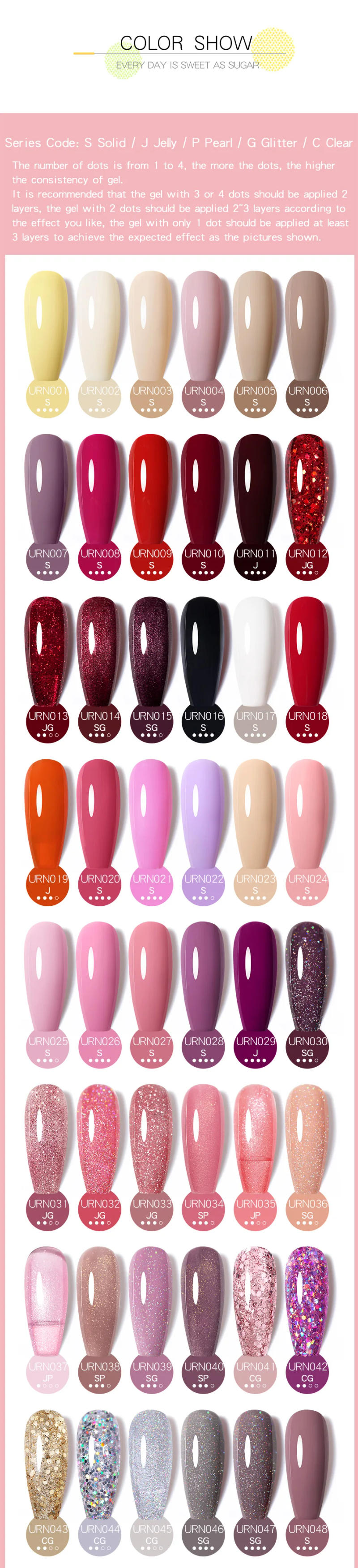 Description Picture 3 of itemUR SUGAR Gold Aurora Nail Gel Polish 7.5ml Glitter Color Gel Nail Art Manicure Semi Permanent Varnish Soak Off UV LED Gel