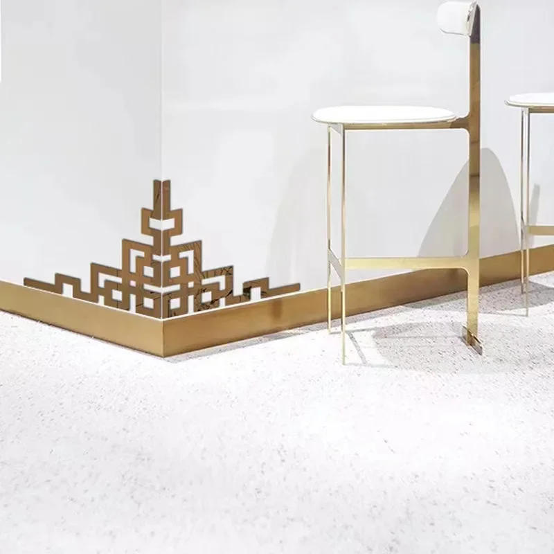 Description Picture 6 of item4Pcs 3D Acrylic Mirror Corner Stickers Geometry Gold Modern Room Bathroom Decor Edge Strip Corner Line Wall Decor Supplies
