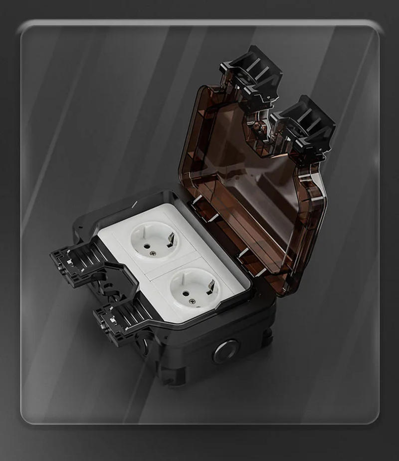 Description Picture 6 of itemAingh Wall Socket IP66 Electrical Outlet Outdoor Waterproof Plug France Standard EU Multi 220v Korea Safe Power 16A Bathroom