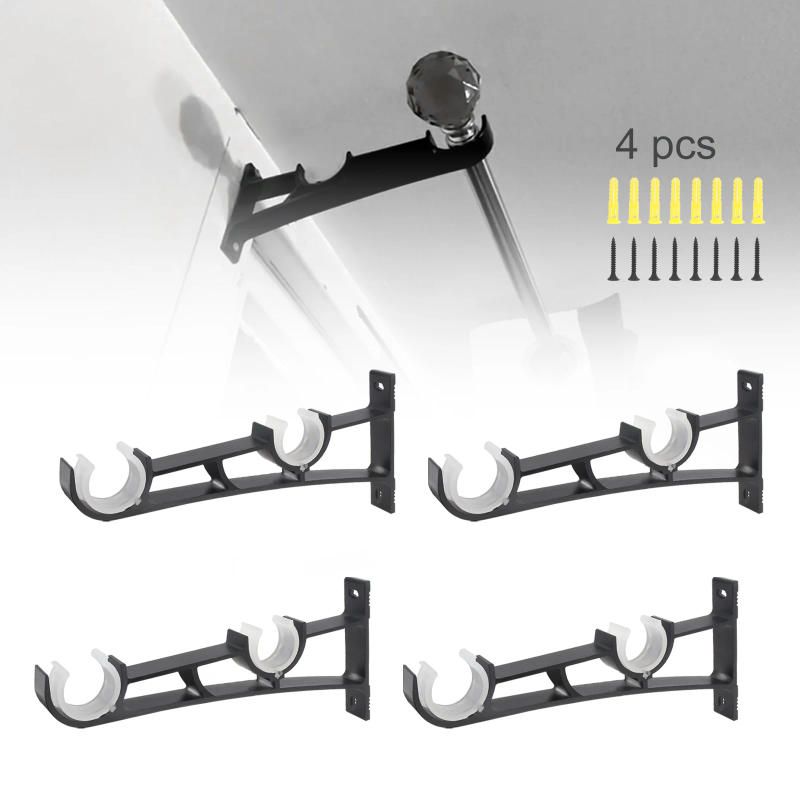 Description Picture 2 of item4PCS Aluminum Alloy Double Curtain Rod Brackets Roman Pole Bracket for Curtain Rod / Window Hardware Rod,