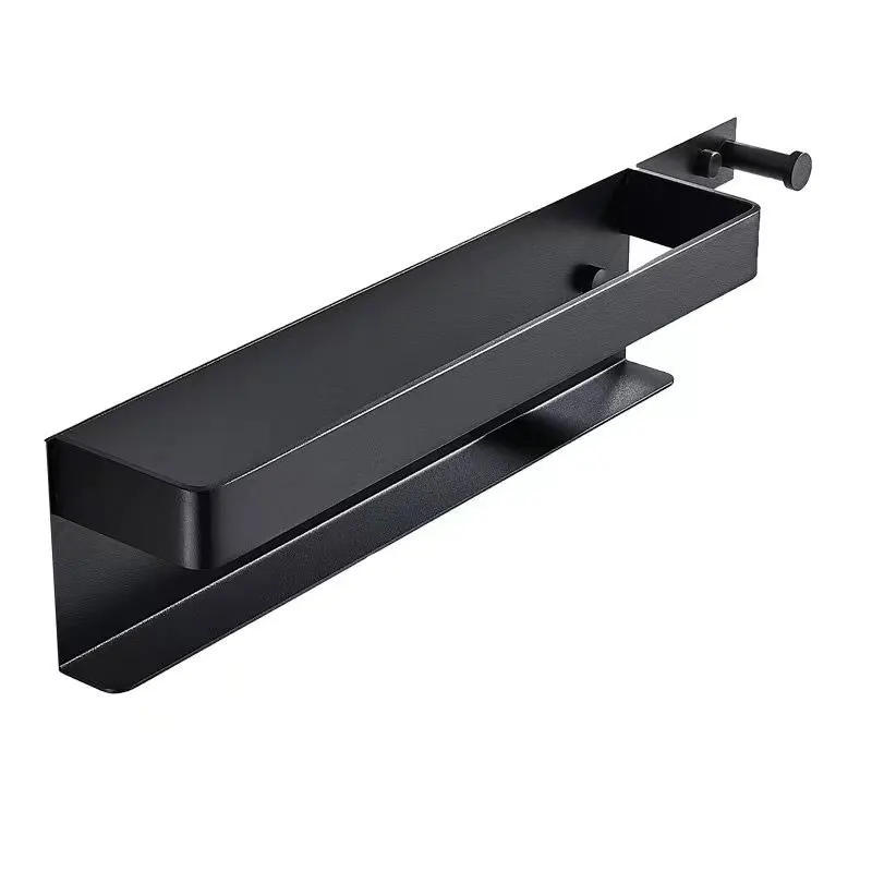 Description Picture 6 of item1PC Wall Mounted Bathroom Guest Towel Rack with Hook, Towel Storage Shelf for Bathroom Vanity, Neat and Tidy Organizer Stand for