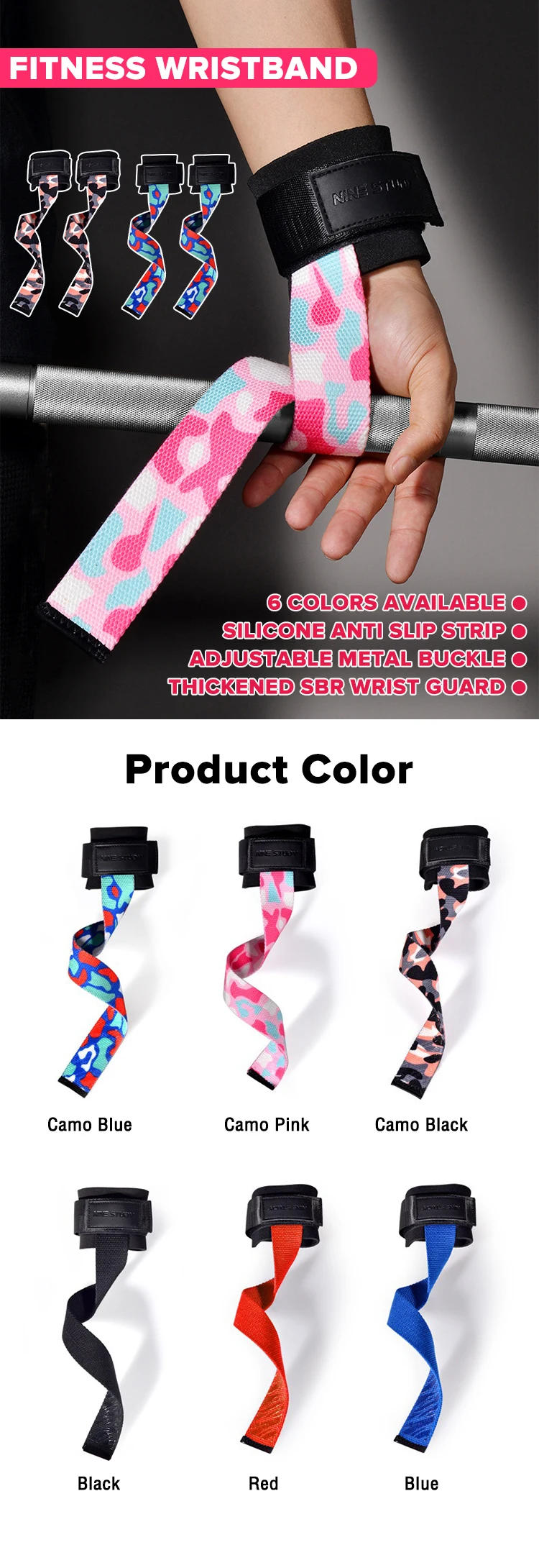 Description Picture 5 of itemGym Lifting Straps Fitness Gloves Anti-slip Hand Wraps Wrist Straps Support For Weight Lifting Powerlifting Training【1Pair】