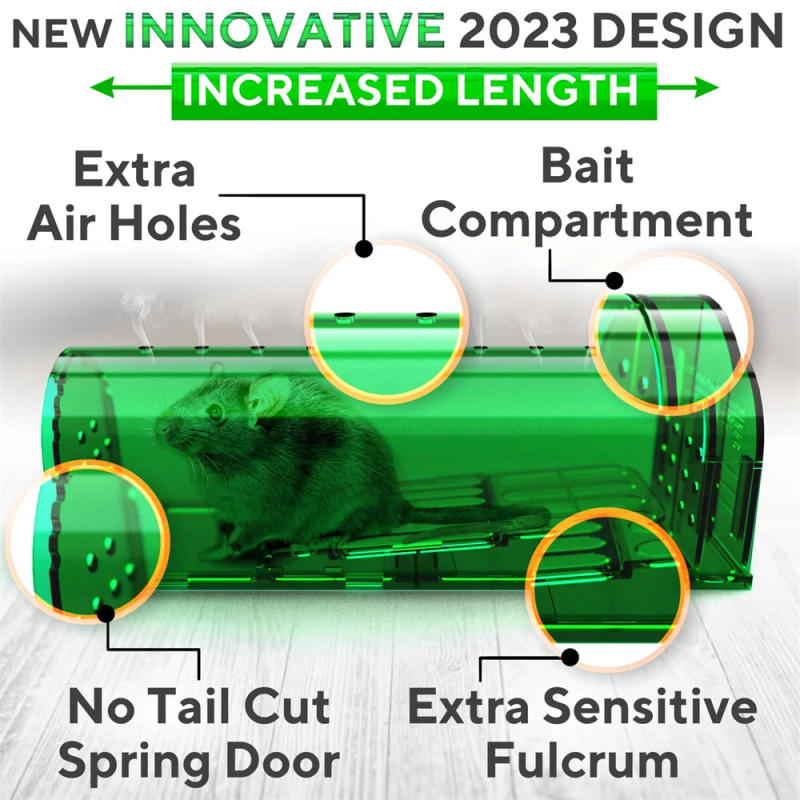 Description Picture 2 of item3Pcs Transparent Mouse Trap Rodent Mice Live Catcher Reusable Small Animals Cage Mouse Killer Mousetrap Small Rat Trap Killer