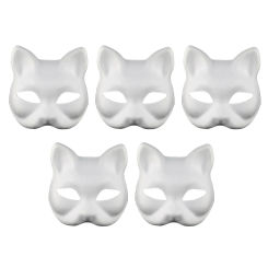 5pc New Packaging Masquerade Mask Halloween Party Mask DIY Foxes Mask Hand-Painted Anime Cat