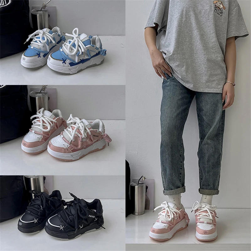 Description Picture 3 of item2024 Candy Color Fashion Women Chunky Walking Sneakers Platform Casual Men Sports Shoes Comfortable Couple Vulcanized Zapatillas