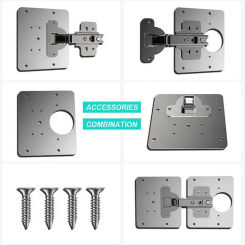 Cabinet Hinge Repair Plate Kit Kitchen Cupboard Door Hinge Mounting Plate With Holes Flat Fixing Brace Brackets Household Tools