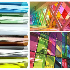 20x30cm 6pcs Bundle Transparent Decorative Window Film Anti UV Colorful Adhesive Vinyl Sheets Glass Film for Festival Home Decor