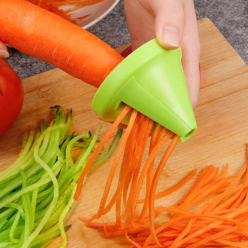 Description Picture 3 of itemMultifunction Vegetable Fruit Spiral Shredder Peeler Manual Potato Carrot Radish Rotating Grater Cutter Home Kitchen Accessories