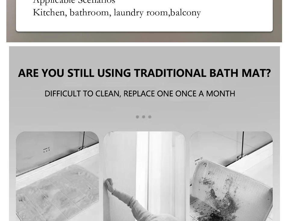 Description Picture 5 of itemBathroom Carpet Non-slip Water Absorption Rug Diatom Mud Imitation Wood Grain Pattern Square Mat Kitchen Home Decoration Mats