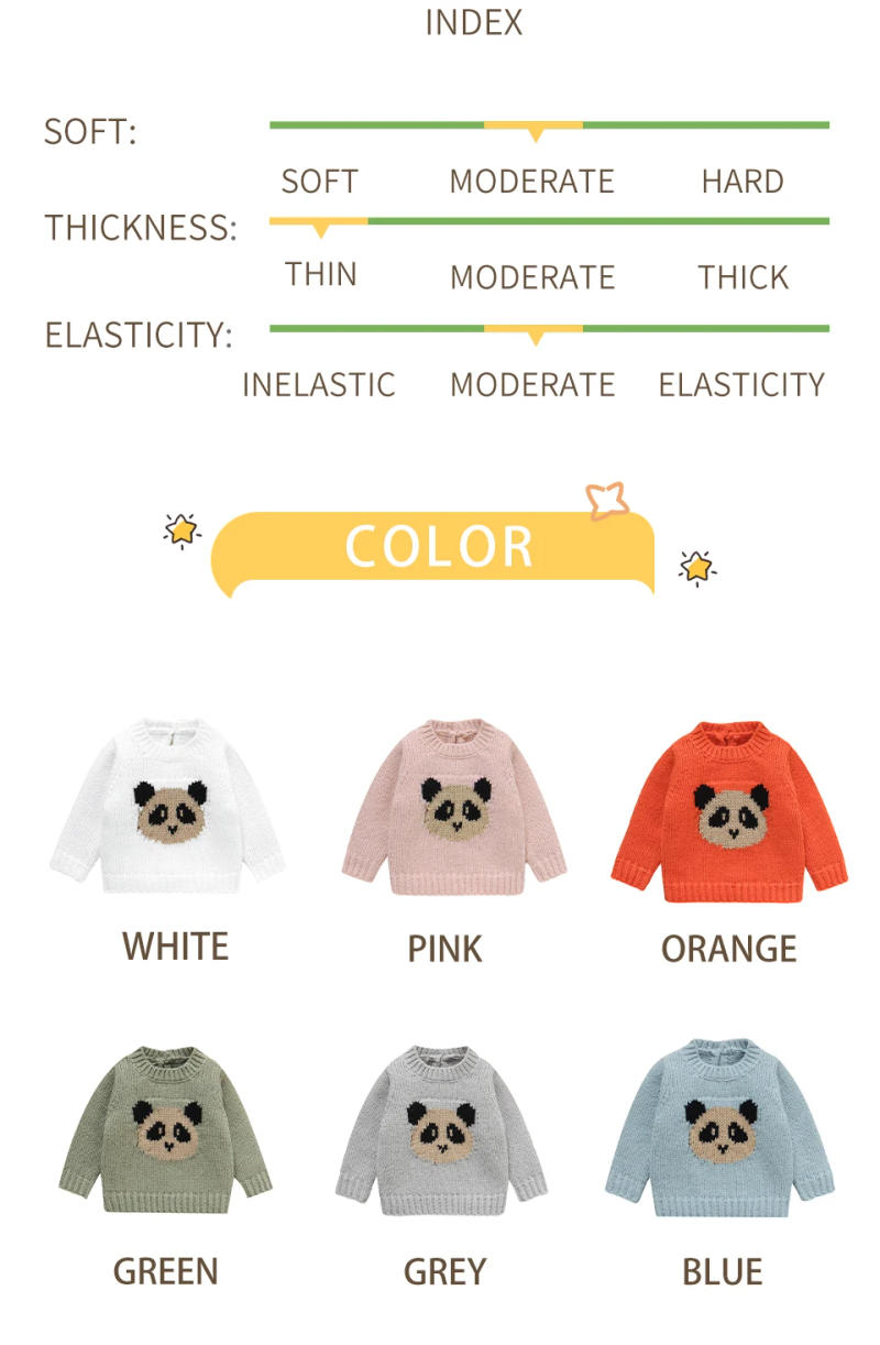 Description Picture 4 of itemSkin-friendly Soft Texture Baby Girls Sweaters Autumn Winter Long Sleeve 6-36 Months Newborn Infant Knit Polyester Sweatshirt