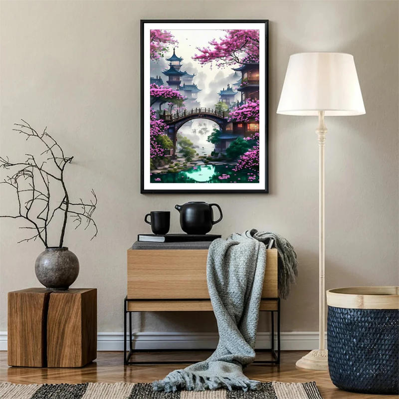 Description Picture 5 of itemDIY Architecture Scenery Pattern Diamond Painting Set Mosaic Craft Wall Art Room Decoration Suitable for Adults Kids Beginners