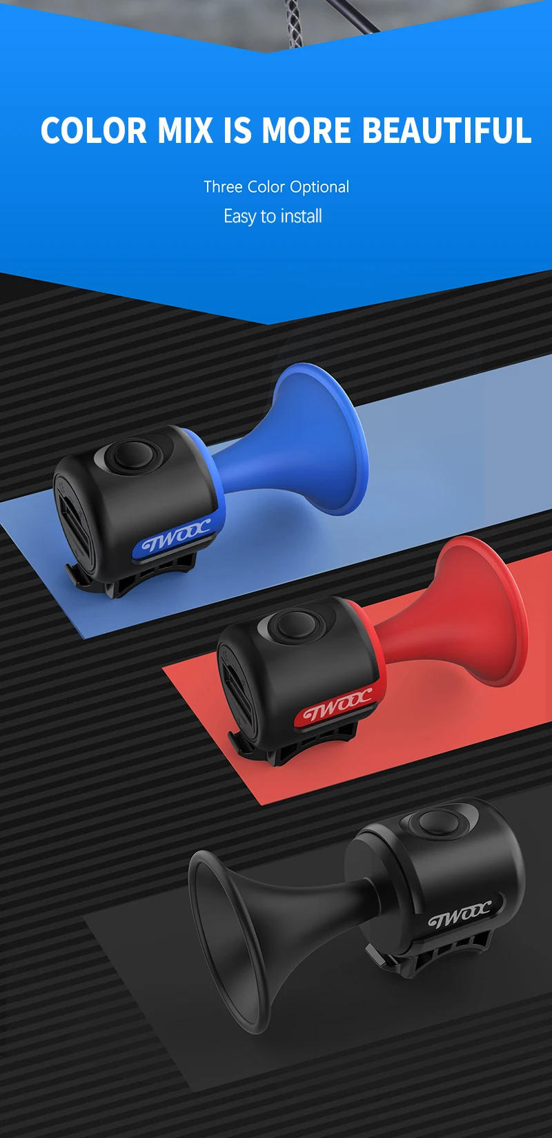 Description Picture 6 of itemElectric Bicycle Horn Bike Bell Accessories Horns Speakers 120db Loud Warning Sound Waterproof bocina For Kids Scooters Bikes