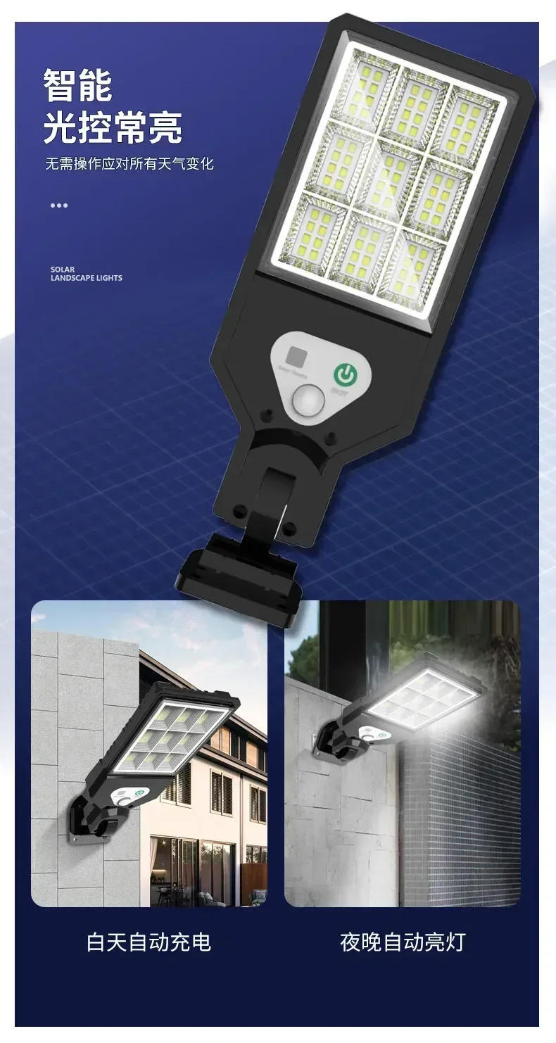 Description Picture 5 of itemSolar lamp intelligent human body induction remote control home outdoor wall-mounted garden lamp waterproof street light Hot