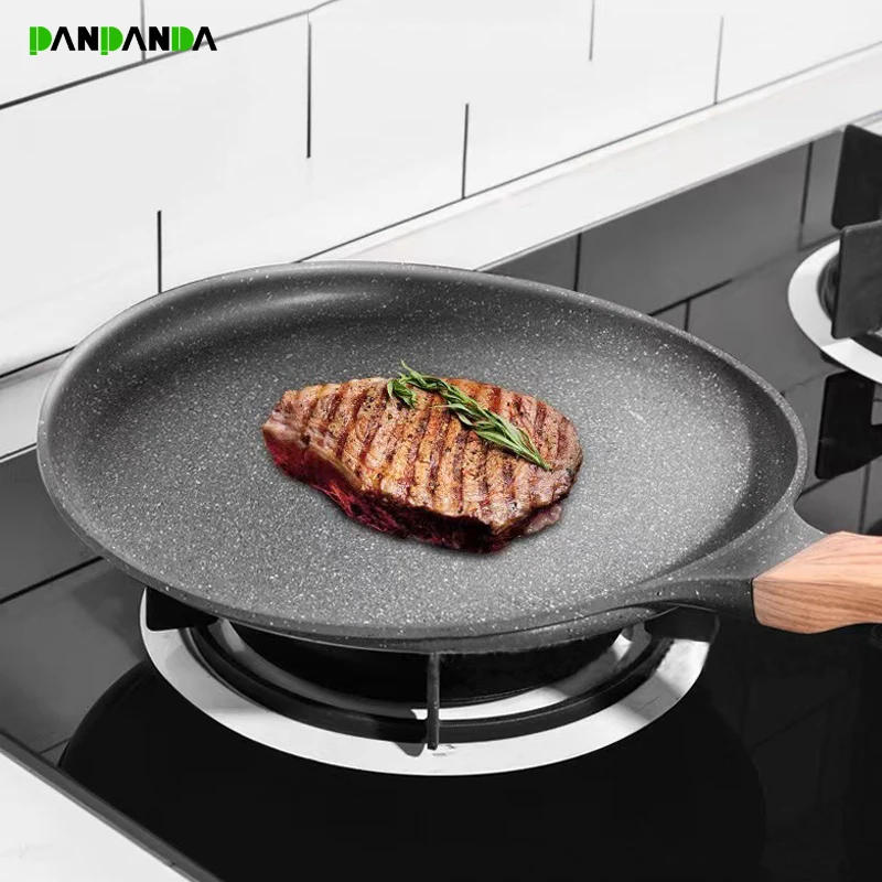 Description Picture 3 of itemPANPANDA 6/8/10in Non-Stick Frying Pan Steak Pancake Omelette Cooking Breakfast Maker Induction Cooker Gas Maifan Stone Bakeware