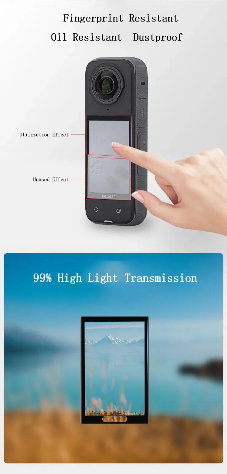 Description Picture 3 of itemFull Coverage Protective Film for Insta360 X4 Camera Accessories Screen Protector for Insta 360 X4 Anti-scratch Film(Not Glass)