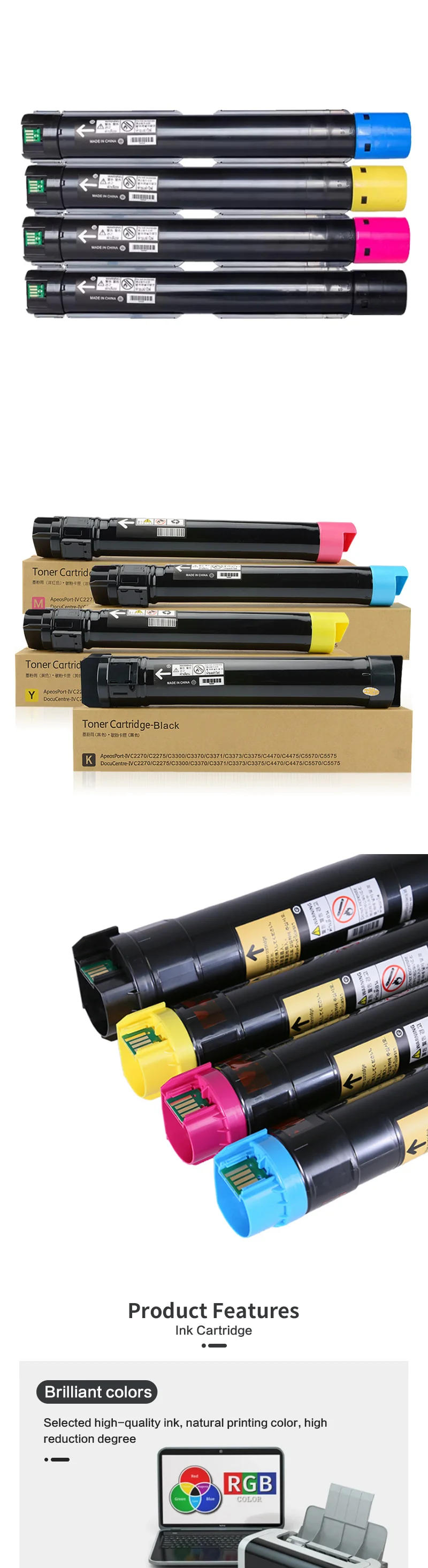 Description Picture 3 of itemC7525 Compatible Color Powder Copier Toner Cartridge C7525 for Xerox WorkCentre 7525 7530 7535 7545 7556 7830 7835 7845 7855