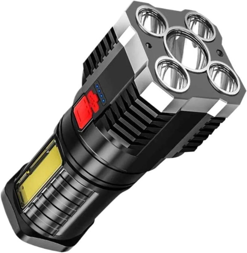 Description Picture 2 of item5LED high-power LED flashlight rechargeable camping spotlight with side lights, 3 lighting modes suitable for outdoor camping