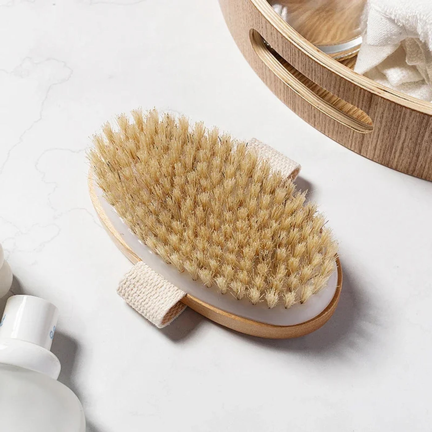 Description Picture 2 of itemNatural  Bristle Brush Soft Wet Dry Skin Body SPA Brush Bath Massager