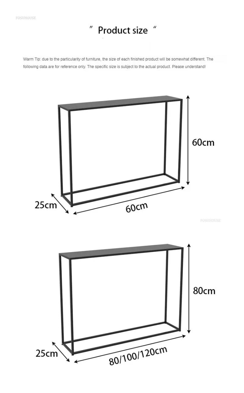 Description Picture 2 of itemNordic Iron Console Table Floor-standing Wall-mounted Desk Sofa Simple Rear Storage Rack Minimalist Console Tables for Hallway