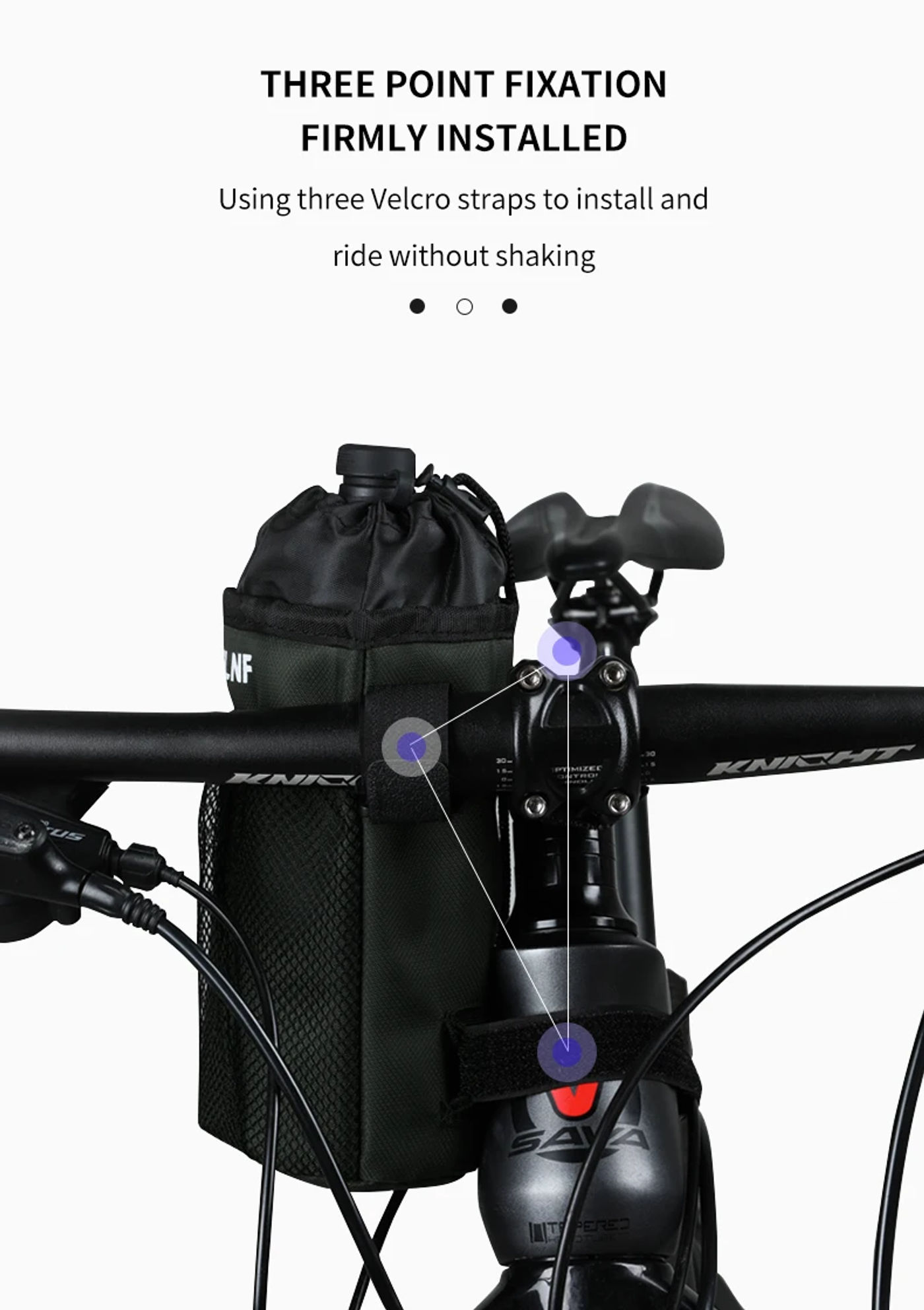 Description Picture 4 of itemESLNF Bicycle Water Bottle Bag for Outdoor Cycling-Insulated & Ice-Retention-Handlebar-Mounted Design for Mountain & Road Bikes