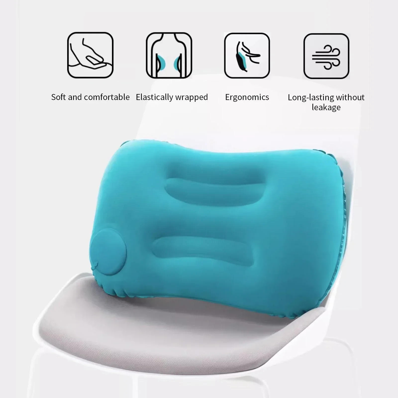 Description Picture 5 of item1PCS Inflatable pillow camping pillow no need to inflate car lumbar pillow suitable for neck and waist support camping equipment