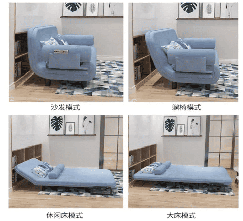 Description Picture 3 of itemFolding Sofa Bed Dual-use Fabric Sofa Living Room Small Apartment Rental Room Single and Double Lazy Sofa Nap Bed