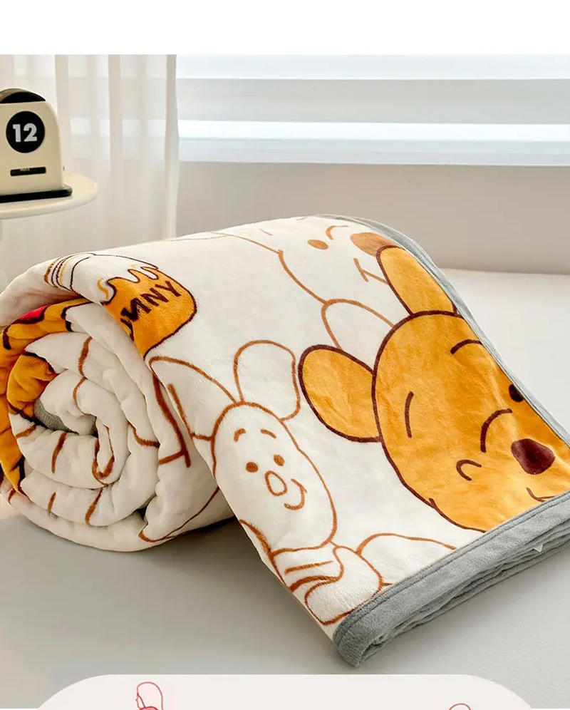 Description Picture 3 of itemWinnie Bear the Pooh Cartoon Blanket Kawaii Velvet Sheet Home Textile Flannel Soft Warm Throw Bedding Sofa Cover for Girls Gift