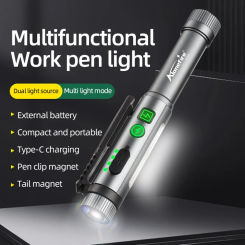 2-in-1 COB Pen Work Light LED Mini Flashlight Rechargeable Clip Pocket Torch Camping Work Car Repair Emergency Lamp P34