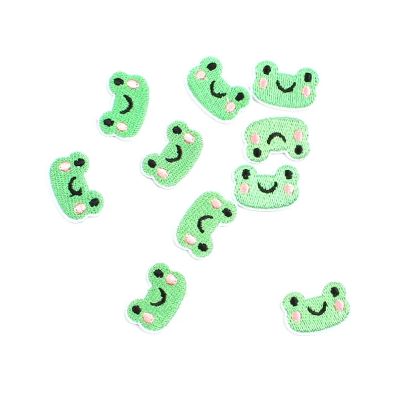 Description Picture 2 of item10pcs Small Frog Patch On Clothes DIY Mini Animal Stickers Iron On Embroidery Patches Badge Sewing Clothes Fabric Appliques