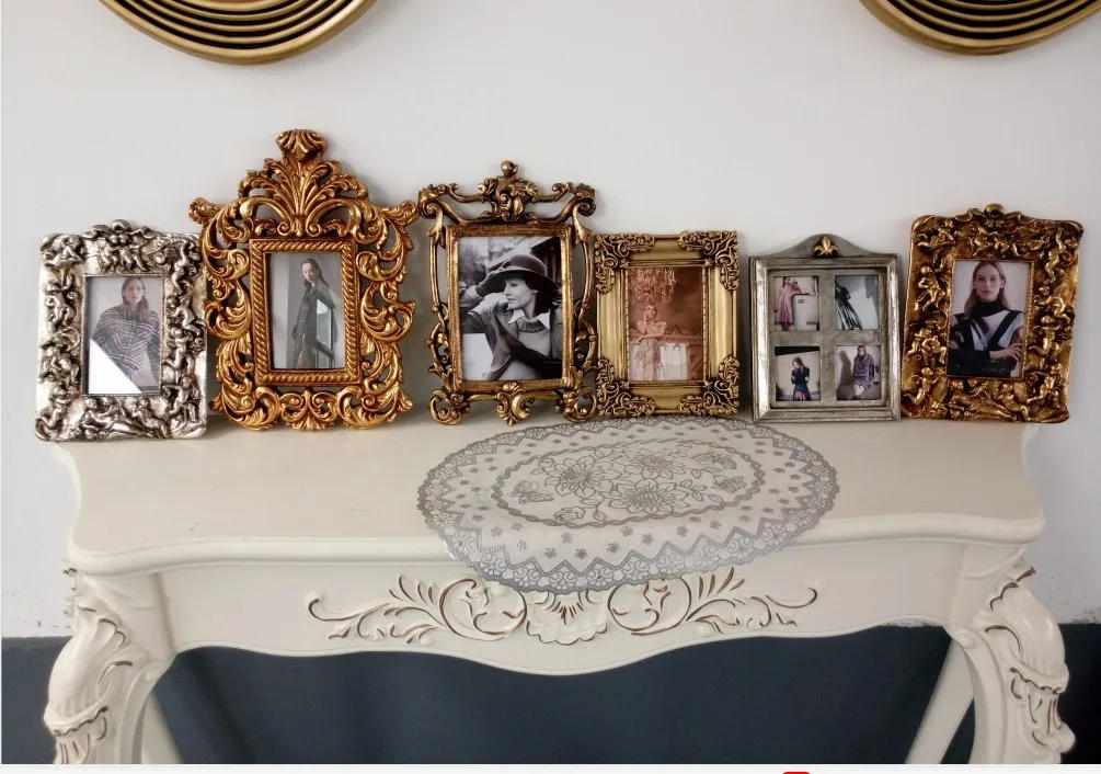 Description Picture 2 of itemBronze Ellipse Bathroom European Makeup Carved Entrance Mirror Toilet Espejos Grandes Camera Deko Wohnzimmer Dressing Decorative