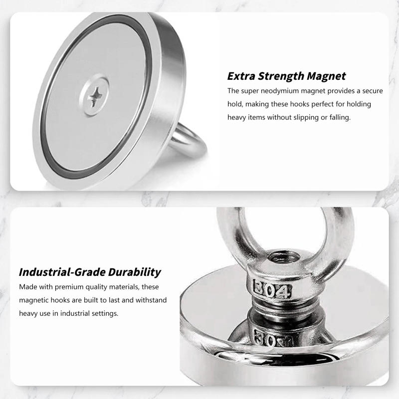 Description Picture 5 of itemHeavy Duty Magnetic Hooks Super Powerful Neodymium Magnet Strong Magnetic Force Ndfeb Hook For Household Salvage Sewer Dredging
