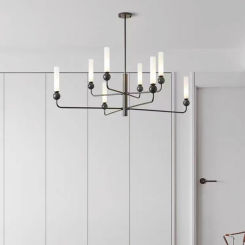 Modern Simple Brass Chandeliers Marble Ball White Acrylic For Parlor Dining Room Bedroom Lighting G9 Bulb Gold Black Copper