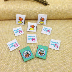 Customized Brand Name Clothing Labels For Textile Logo Garment Woven Labels For Clothing Fabric Tags 500 Pcs
