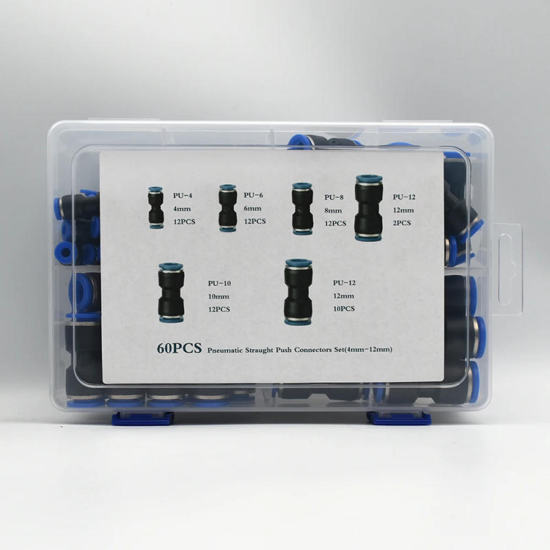 Description Picture 2 of item60PCS/Box Set Air Straight Pneumatic Fittings PU Water Pipes Quick Release Connector PU-4-6-8mm Plastic Hose Couplings