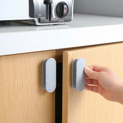 Smooth Door Pull Handle Door Fittings ABS Plastic Black High Quality Home Improvement For Kitchen Cabinet Door Sash