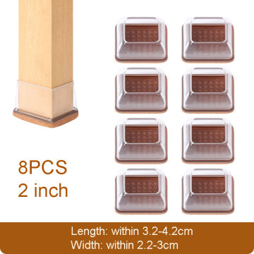 8PCS Rectangle Furniture Rubber Feet Pads Table Chair Leg Foot End Caps Covers Protectors