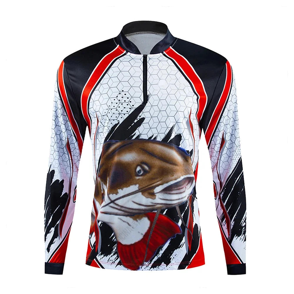 Description Picture 5 of itemNEW Summer Ice Silk Fishing Shirt for Men Sun Protection Breathable Short Sleeve Fishing T Shirt Clothing for Fishing