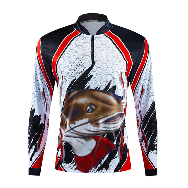 Description Picture 5 of itemNEW Summer Ice Silk Fishing Shirt for Men Sun Protection Breathable Short Sleeve Fishing T Shirt Clothing for Fishing